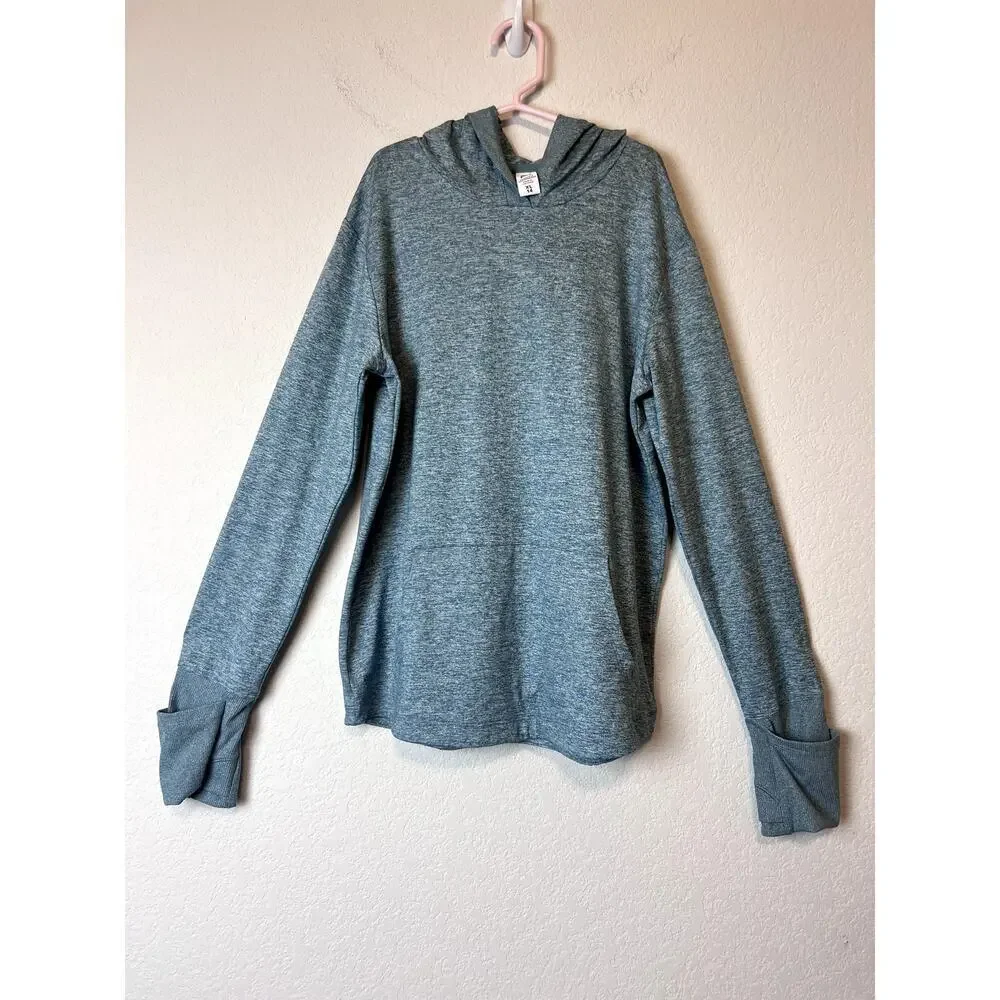 Athleta Girl Uptempo Hooded Top Heather Green Size 14 Activewear